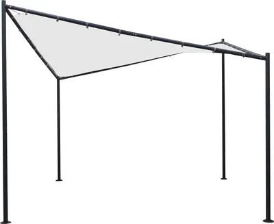 Produktbild von DEGAMO Pavillon Gartenpavillonm Walmdachpavillon ORLANDO 3,5x3,5m , Höhe 2,85m mit Plane PVC-bechichtet weiss