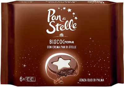 Produktbild von 10x Mulino Bianco Pan di stelle Biscocrema kekse mit sahne Italien biscuits cookies 168g