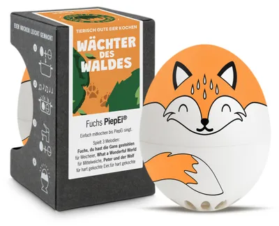 Produktbild von Brainstream PiepEi Eieruhr Fuchs – Kochfeste Eieruhr mit Melodien für weiche bis harte Eier