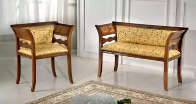 Produktbild von Designer Sitzgarnitur Polsterbank Luxus Sitzmöbel Stoff Stuhl 2+1 Sitz