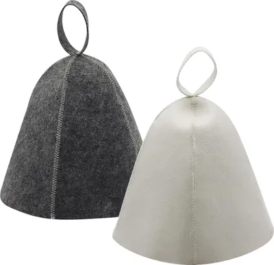Produktbild von 2 Stück Sauna Hut - Filz Sauna Hut - Filz Hut Set - Sauna Hut Damen - Sauna Zubehör - Filz Mütze - Sauna Mütze - Duschhaube für Sauna Bad (Grau & Weiß)