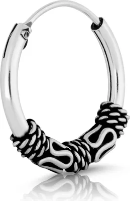 Produktbild von Einzel 12mm Schlange Bali Creole 1,2mm Keltisch 925 Sterling Silber Gothic 4392
