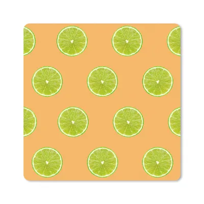Produktbild von MuchoWow® Mauspad Mousepad Limette - Pastell - Muster 20x20 cm - Mousepads - Maus Mat - Pad - Mausunterlage - Desk Mat - Bureauartikeln