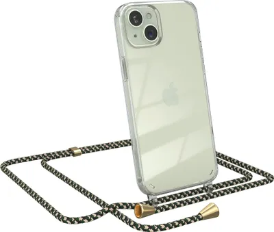 Produktbild von EAZY CASE Handykette kompatibel mit Apple iPhone 15 Plus, Handyhülle mit Umhängeband, Handykordel, Schutzhülle Clear, Band in Grün