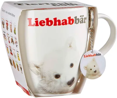 Produktbild von Ritzenhoff & Breker Jumbokaffeebecher, Eisbär Motiv, Porzellan, bunt, 600 ml, 9x9x11 cm, Spülmaschinen- & Mikrowellengeeignet, inkl. Schlüsselanhänger, 2-teiliges Geschenk-Set, Tierisch Cool Serie
