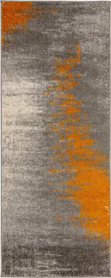 Produktbild von Mazovia Teppich Graphit Abstrakt - Teppich für Wohnzimmer, Schlafzimmer gut für Fußbodenheizung - 60x200 cm