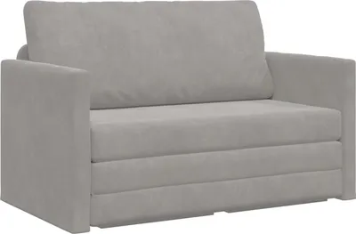 Zdjęcie produktu dla vidaXL Sofa rozkładana jasnoszara 124 x 71 x 78 cm aksamitna