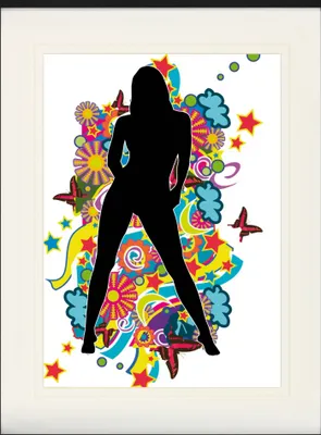 Produktbild von Schöne Frauen Gerahmtes Bild Mit Edlem Passepartout | Wand-Bilder | Im Bilderrahmen - Pop Art Mädchen III (80 x 60 cm)