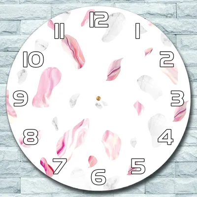 Produktbild von Wanduhr aus Glas Rund fi 30 Marmor & Rosa Steine Quarz Deko Schlafzimmer Büro