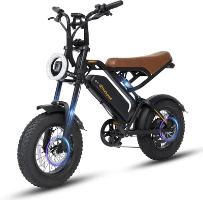 A studio shot of an electric bicycle against a white background.