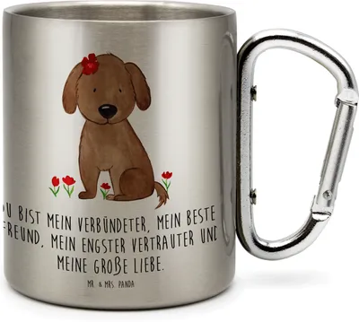 Produktbild von Mr. & Mrs. Panda thermotasse Hund Dame - Transparent - Geschenk, Teetasse, Verliebt, Thermobecher, Teebecher, Edelstahltasse, Liebenswert, Lieb, Becher Aus Edelstahl