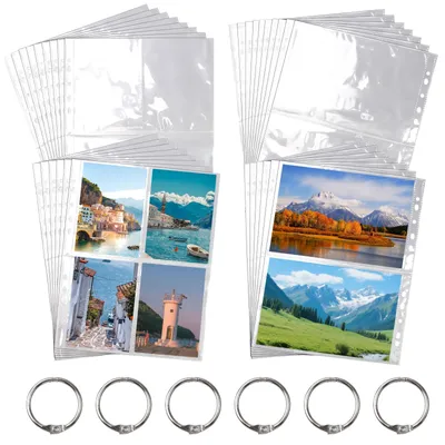 Fotohüllen A4, 30 Nachfüllseiten, 180 Fächer, für 6/8 Zoll Fotos