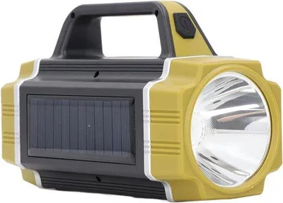 Immagine prodotto di Lampada solare - Torcia portatile super potente con luce laterale e ricaricabile tramite USB - Resistente alle intemperie e con 6 modalità per uso esterno, caccia, campeggio, emergenze e navigazione
