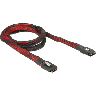 Obrázok produktu pre DeLOCK M/M SAS Cable, 0,1 m, SFF 8087, SFF 8087, Samec/samec, Čierna, Červená