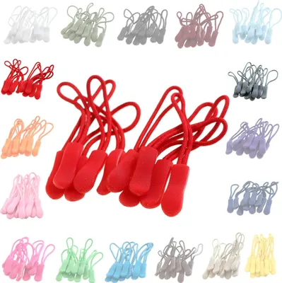 10 Zipper Schlaufen für Reißverschlüsse  rot
