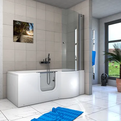 Produktbild von Seniorendusche und Badewanne mit Tür S12D-L Dusche 170x85cm