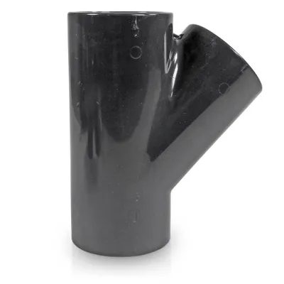 Produktbild von Mega T-Stück 45° PVC-U 63 mm Klebemuffe 10 bar, grau
