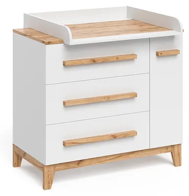 Produktbild von Wickelkommode Vitalispa Malia Weiß 98 x 98 cm mit 1 Tür & 3 Schubladen, Model 60579