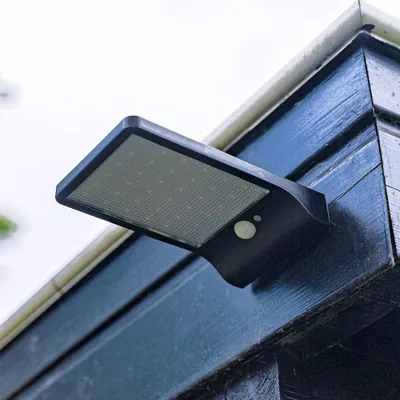 Produktbild von hoftronic Solar-Wandleuchte 36 LEDs 1,8W IP44 Schwarz mit Bewegungsmelder
