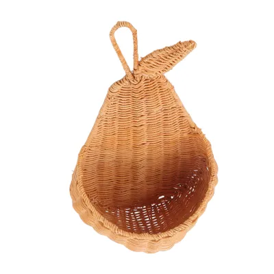 Zdjęcie produktu dla Rattanowy kosz ścienny, rattanowy kosz naścienny, rattanowy kosz wiszący, kosz naścienny, kosz rattanowy, ścienny kosz do przechowywania