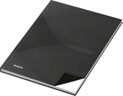 Produktbild von Notizbuch 'notes carbon black' A5 blanko 96 Blatt Packung mit 4 Stück