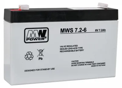 Obrázek produktu pro Baterie olověná  6V / 7,2Ah MWS 7.2-6 AGM gelový akumulátor