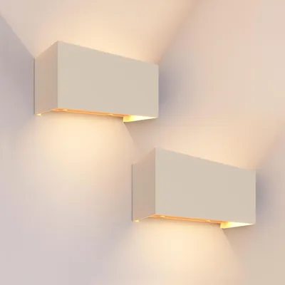 Produktbild von Ledvion 2er Set LED Wandlampe Beige 9,5W Up Down IP54