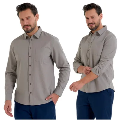 Productafbeelding van Moraj - Herenhemd, grijs - Linnenhemd, maat L - Langarmshirt - Casual shirt