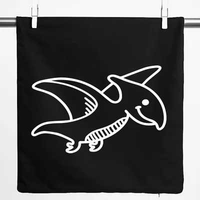 Produktbild von Huuraa Kissenbezug Pteranodon Dinosaurier 40x40cm Black Baumwolle Dekokissenbezug Geschenkidee