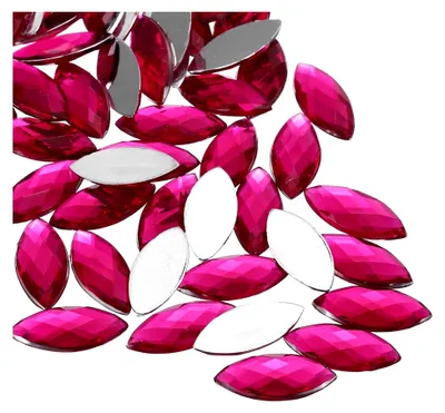 Produktbild von 100 Stück Navette Strasssteine Magenta, 20 x 9 mm, Glitzersteine für Bastelarbeiten und Rhinestones, für DIY-Projekte, Perlen, Hochzeiten, Partys, Kostüme, Schmuckherstellung