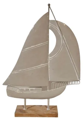 Immagine prodotto di Barca a vela decorativa in metallo/legno 36x8x51,5 cm