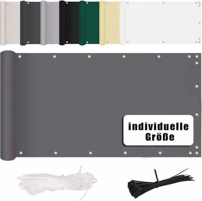 Produktbild von Sichtschutz für Garten und Balkon, wetterfest und wasserabweisend - 90 x 300 cm, Grau