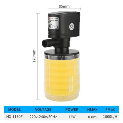Produktbild von Aquariumpumpe Dreifach-Tauchpumpe Aquarium Kleine leise Pumpe Eingebaute 3-in-1-Filter Belüftungspumpe,Filtration,Sauerstoffinjektion