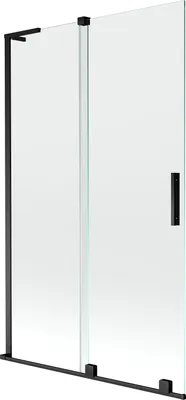 Obrázok produktu pre Mexen Velar L posuvná 2-krídlová vaňová zástena 110 x 150 cm, transparentná, čierna - 896-110-003-01-70