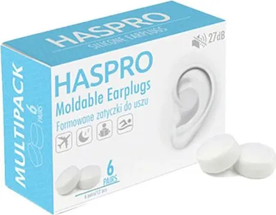 Produktbild von Haspro Formbare Ohrstöpsel EPUM-2, 6 Paar, weiß