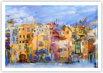 Produktbild von Poster - Poster ohne Rahmen - Altstadt Mietshaus - 100x70 cm - Wand Bild - Wanddeko - Wandbilder - Kunstposter - Wandposter - Bilder - Kunstdruck - Wanddekoration - Wandbild - P2XAA100x70-3419