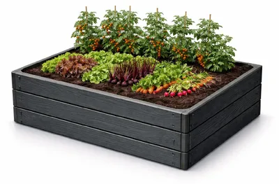 Obrázok produktu pre Záhradný Záhon Woody Ibws 756X756X250Mm - Antracit - Pp-Ibws