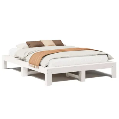 Produktbild von vidaXL Massivholzbett ohne Matratze Weiß 160x200 Kiefernholz