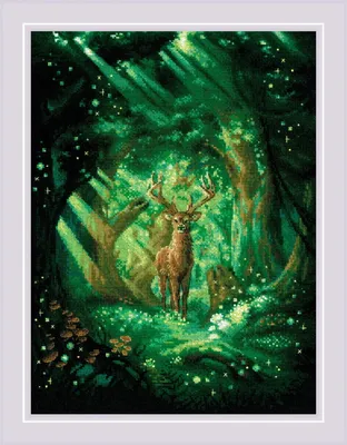 Produktbild von Riolis Kreuzstich Set "Waldgeist", Zählmuster, 30x40cm