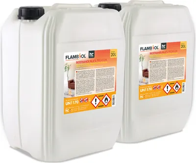 Produktbild von 2x 20 L FLAMBIOL® Bioethanol 96,6% Premium für Ethanolkamin in Kanistern