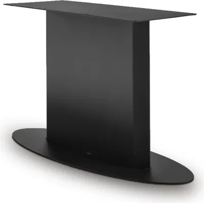 Tischgestell Mittelfuß Ellipse 120x40x72 Stahl Schwarz_Natur24
