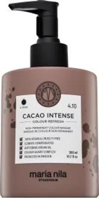 A bottle of Maria Nila Cacao Intense Colour Refresh hair mask.