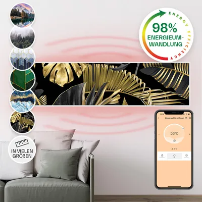 Zdjęcie produktu dla Grzejnik na podczerwień Klarstein 350 W z termostatem, Smart Home, montaż na ścianie, sterowanie IoT/Wi-Fi, płaski do pomieszczeń wilgotnych, bez emisji CO₂.