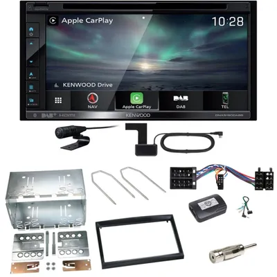 Produktbild von Kenwood DNX-5190DABS Navi CarPlay CD MP3 Einbauset für Peugeot 307 Citroen C2 C3