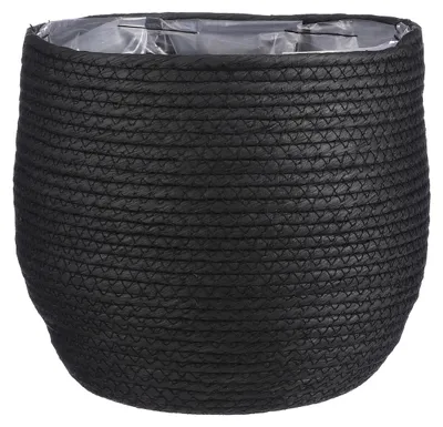 Produktbild von Mica Decorations Jorck Pflanzenkorb - H24 x Ø26 cm - Papier - Schwarz