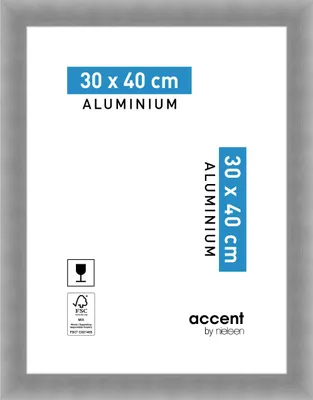 Produktbild von accent by nielsen Aluminium Bilderrahmen Largo, 30x40 cm, Struktur Silber Matt