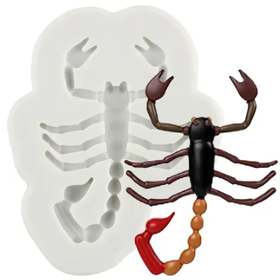 Skorpion-Silikonform für Fondant, 1 Stück, 6,9 x 5,4 cm