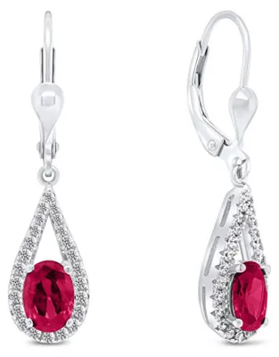 Immagine prodotto di Orecchini d'argento con zirconi rossi EA310WR