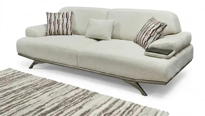 Immagine prodotto di Divano moderno beige, tre posti, imbottito, comodo