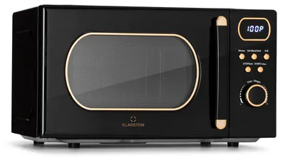 Obrázok produktu pre Klarstein, mikrovlnka s grilom 3 v 1, 20 l, 800 W, s funkciou rozmrazovania a pizze, otočný tanier, jednoduchá obsluha, z nehrdzavejúcej ocele, čierna